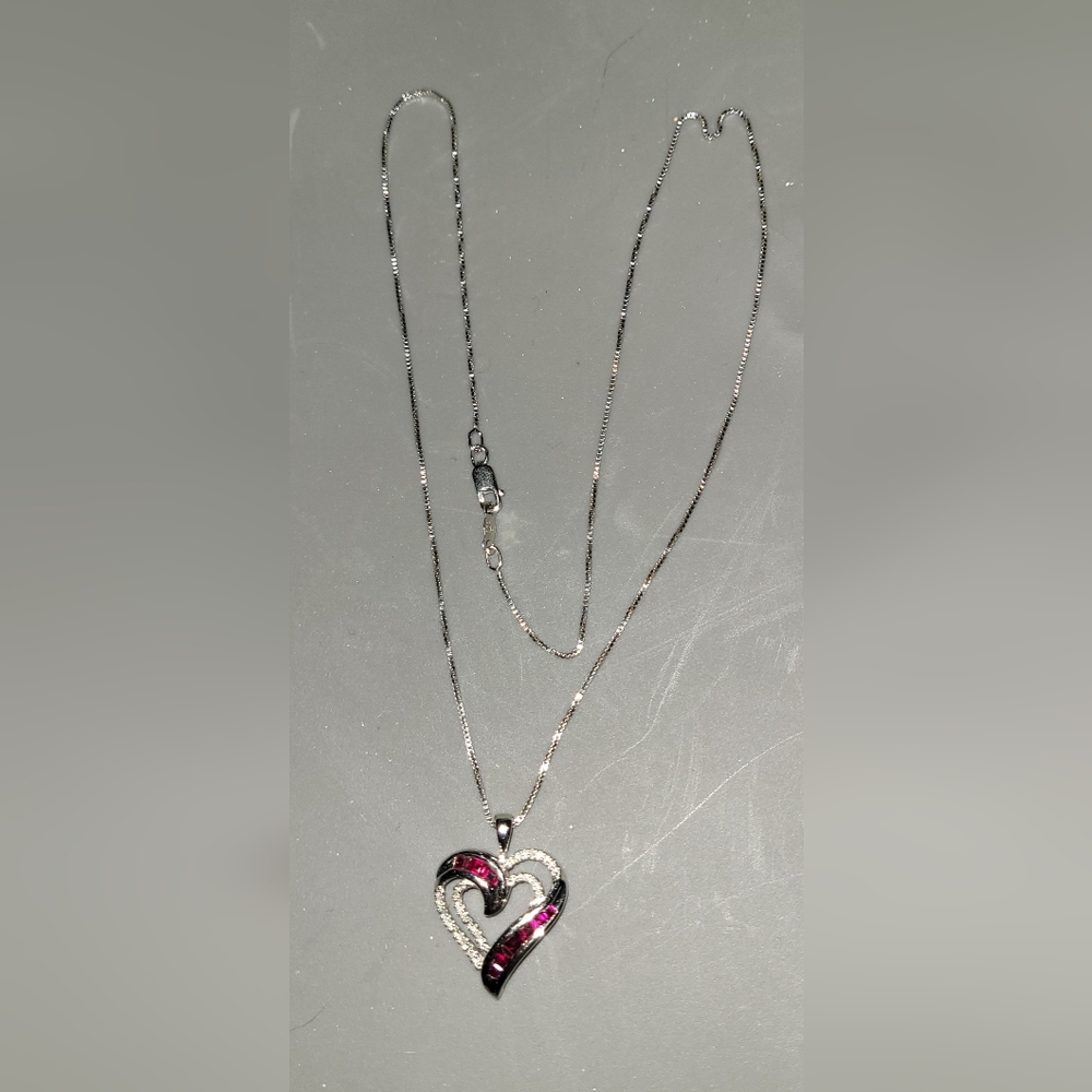 Sterling Silver Ruby Necklace - image 2